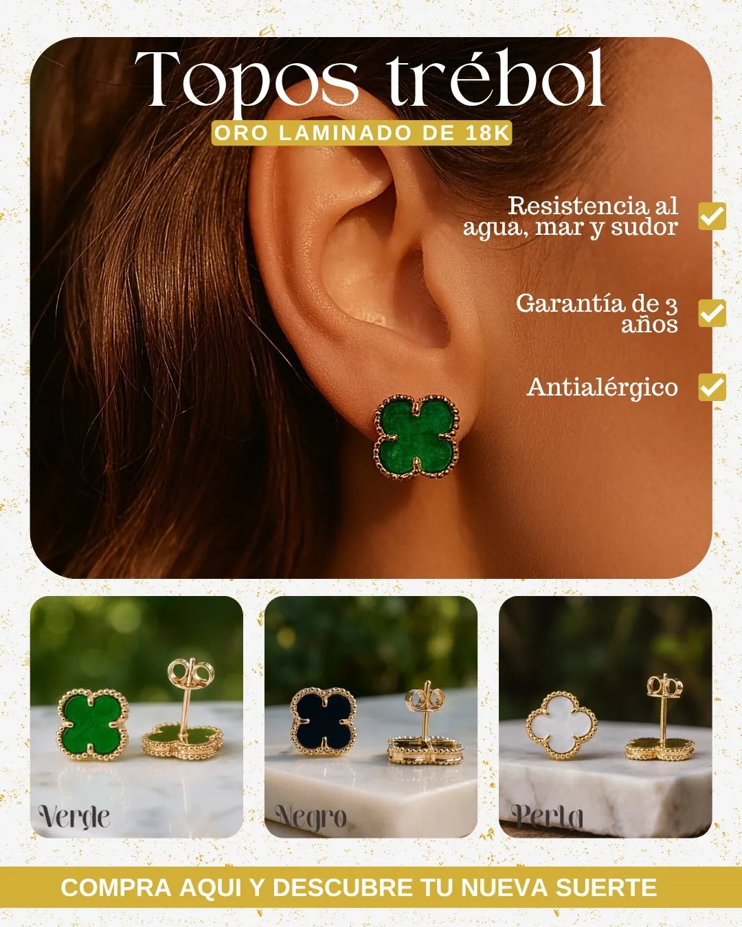 TOPOS TREBOL 18K