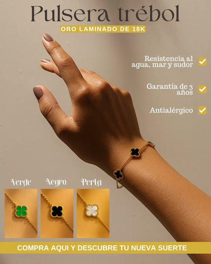 PULSERA TREBOL 18K1